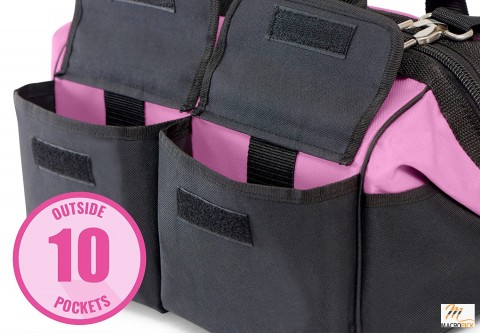 16” Tool Bag for Women with 22 Storage Pockets and Shoulder Strap