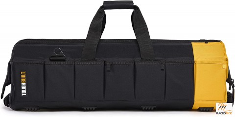 30" Massive Mouth Tool Bag - 65 Pockets & Loops, Padded Shoulder Strap, Heavy-duty Steel Reinforced Handles