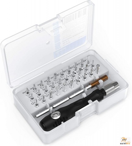 32-In-1 Mini Magnetic Screwdriver Set with 30 Precision Bits - Torx Tool Kit for Eyeglass, Watch, Phones, Laptop, Toys, and More