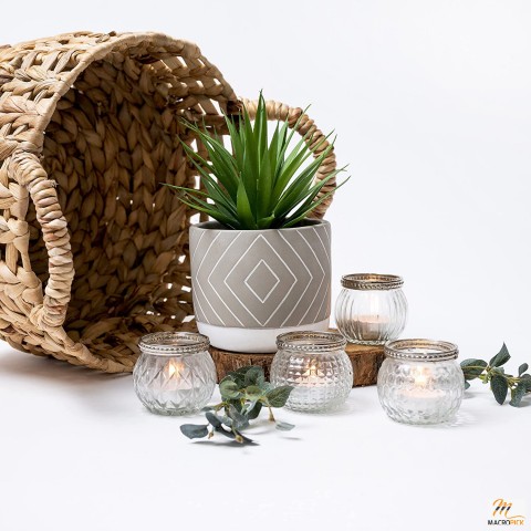 8" Faux Succulent in Pot: Artificial Plant for Desk or Shelf Decor - Lifelike Indoor Fake Succulent - Stylish and Maintenance-Free