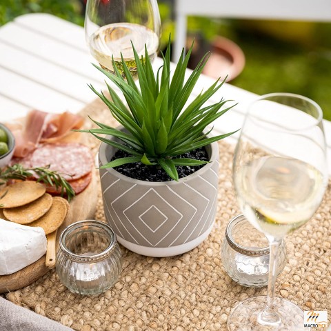 8" Faux Succulent in Pot: Artificial Plant for Desk or Shelf Decor - Lifelike Indoor Fake Succulent - Stylish and Maintenance-Free