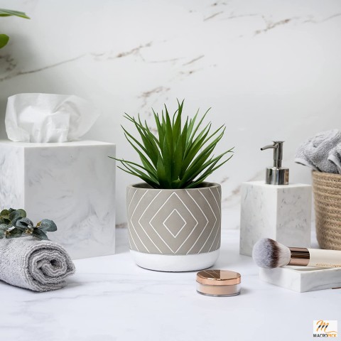 8" Faux Succulent in Pot: Artificial Plant for Desk or Shelf Decor - Lifelike Indoor Fake Succulent - Stylish and Maintenance-Free